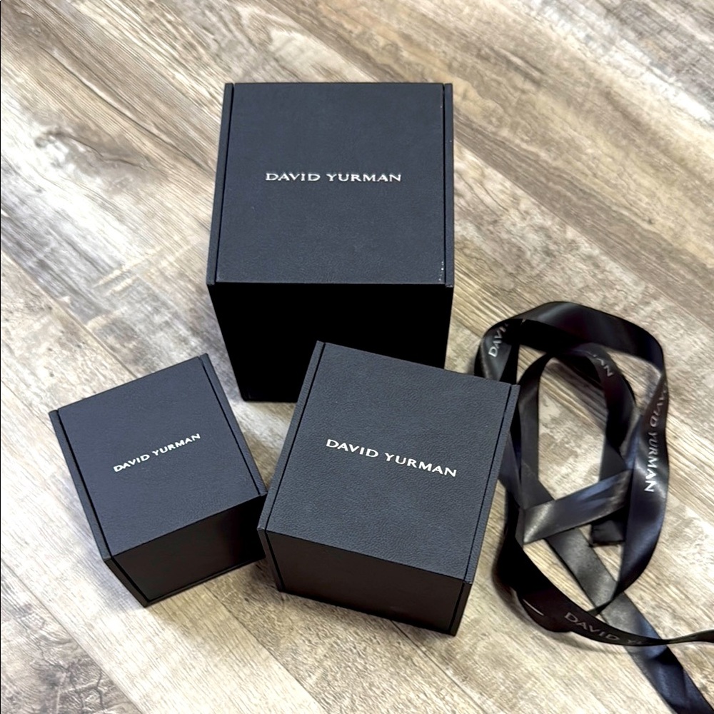 David Yurman Black Jewelry Box Collection. 3 boxes for ring/bracelet